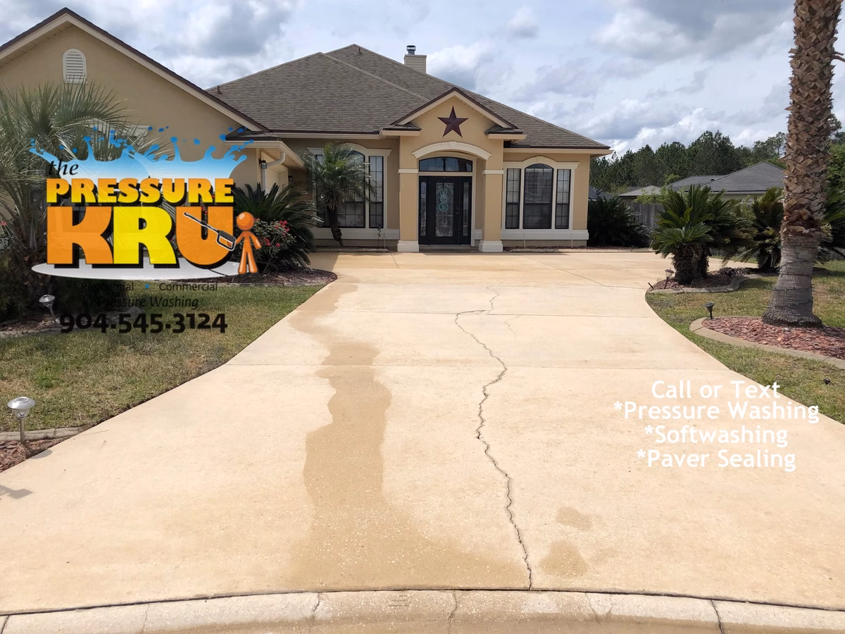 Pressure washing service using green certified products in St. Johns, FL. After cleaning.