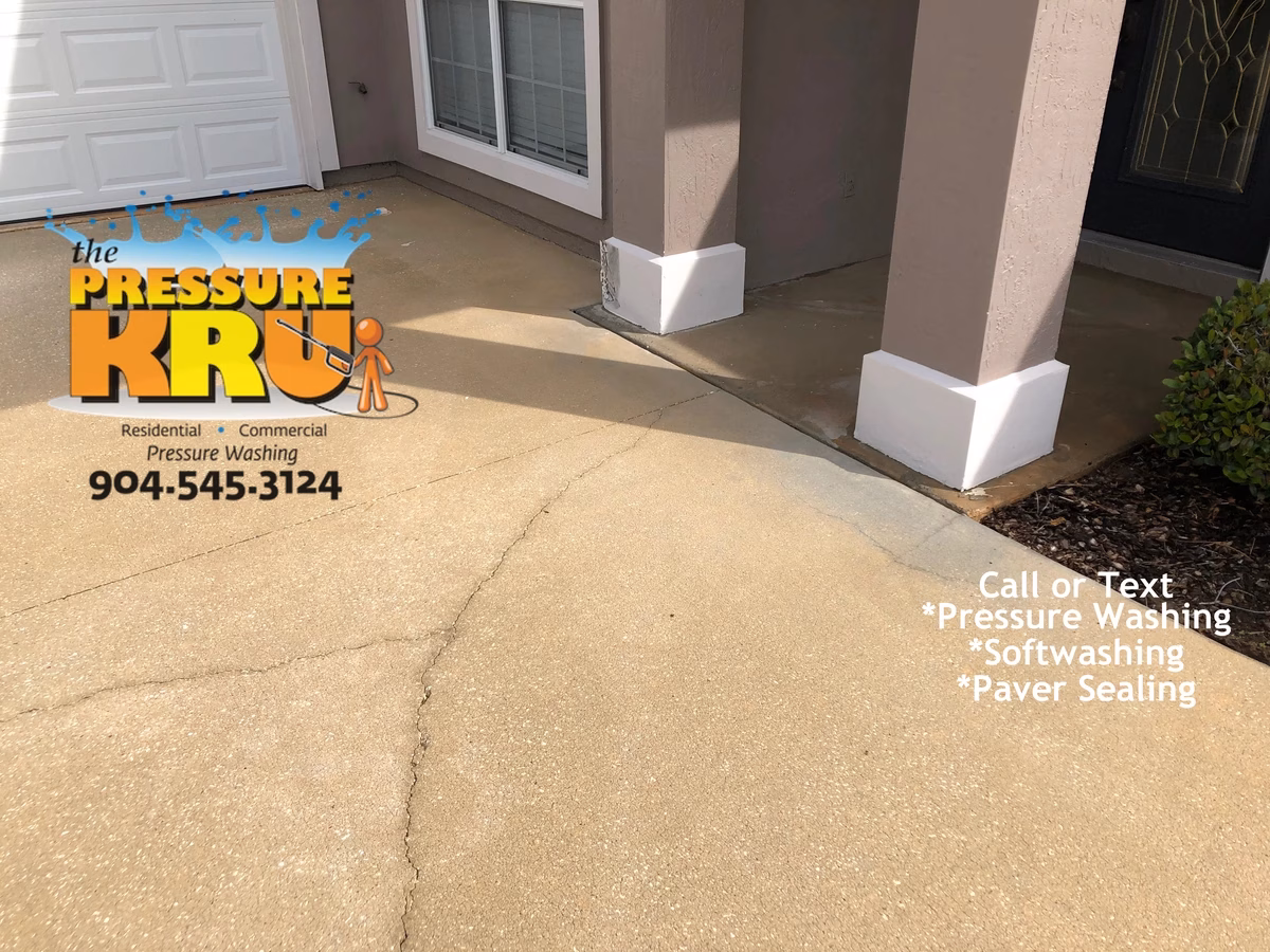Power washing service specializing in tough organic stains in St. Johns, FL after removal.