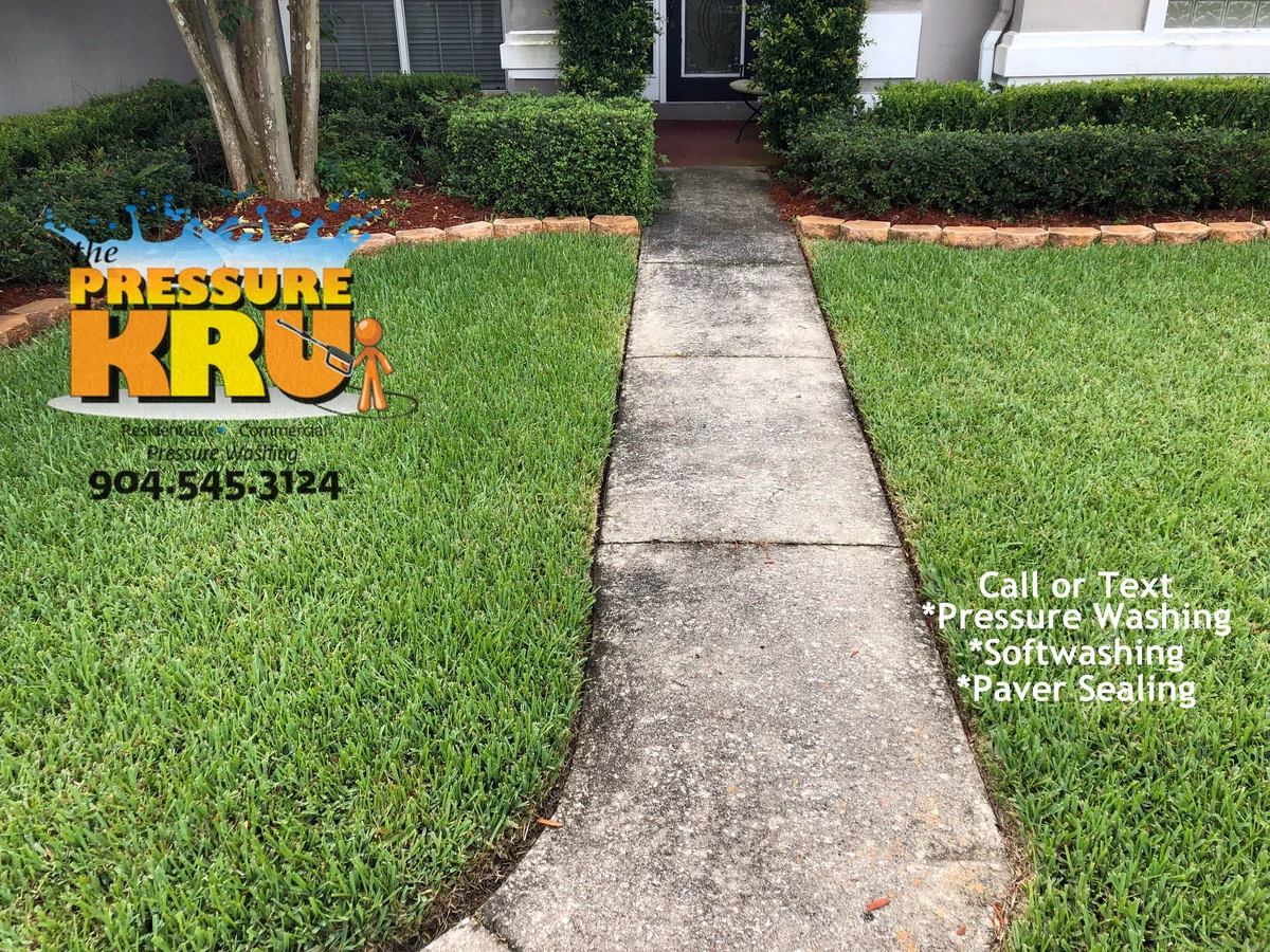 Spring driveway cleaning service to remove mold and algae in St. Augustine, FL before work.