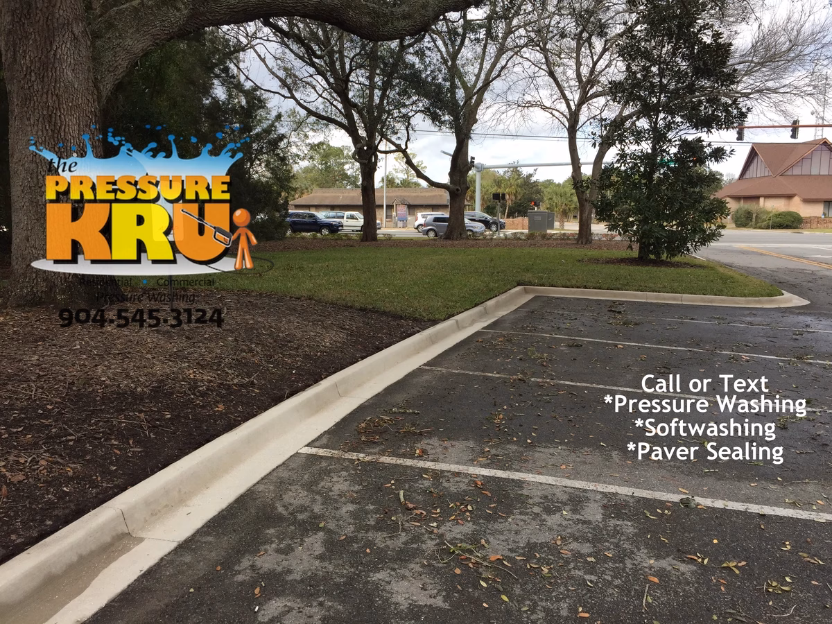 Concrete curb and gutter cleaning in Fruit Cove, FL after