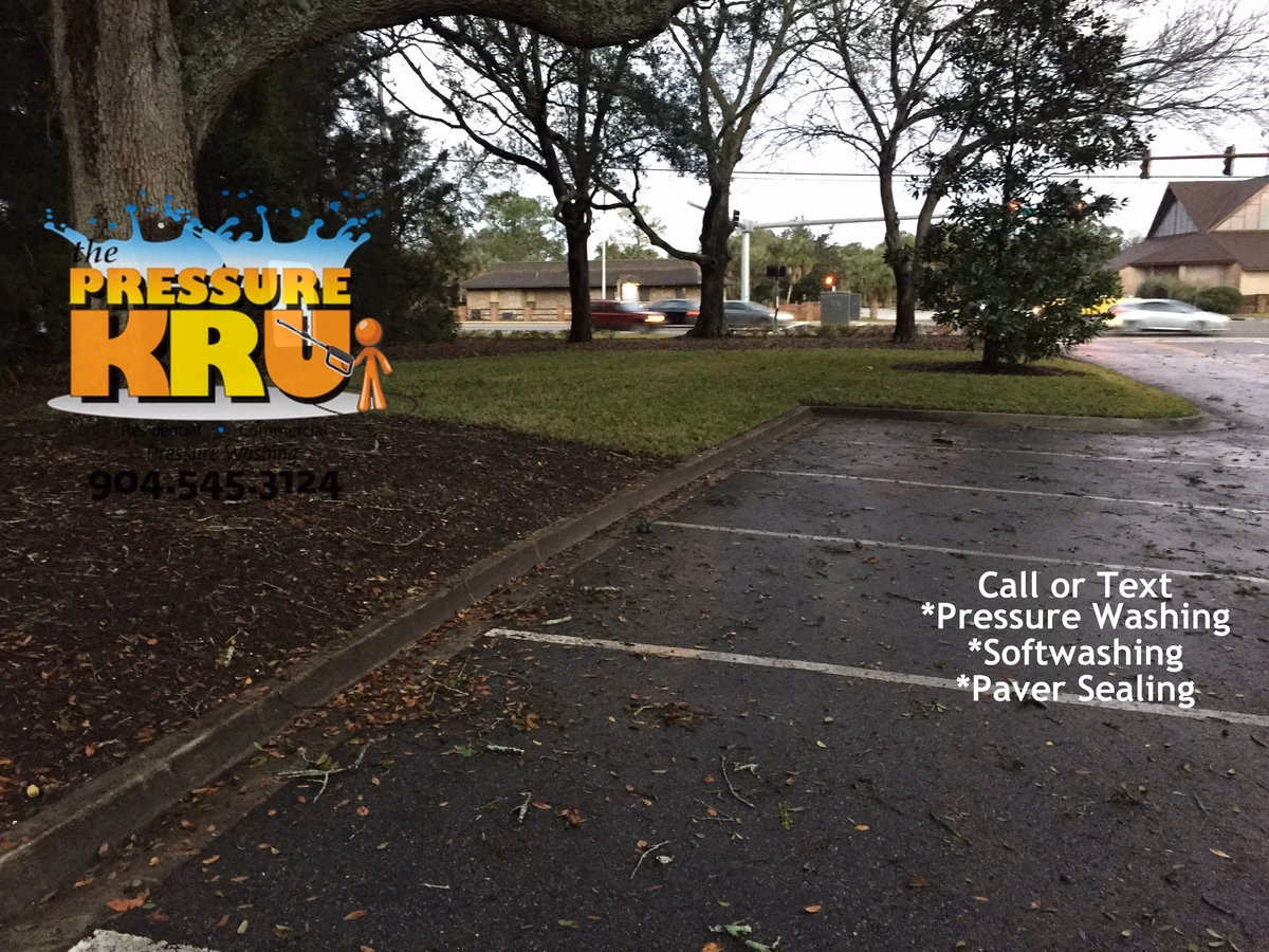 Concrete curb and gutter cleaning in Fruit Cove, FL before