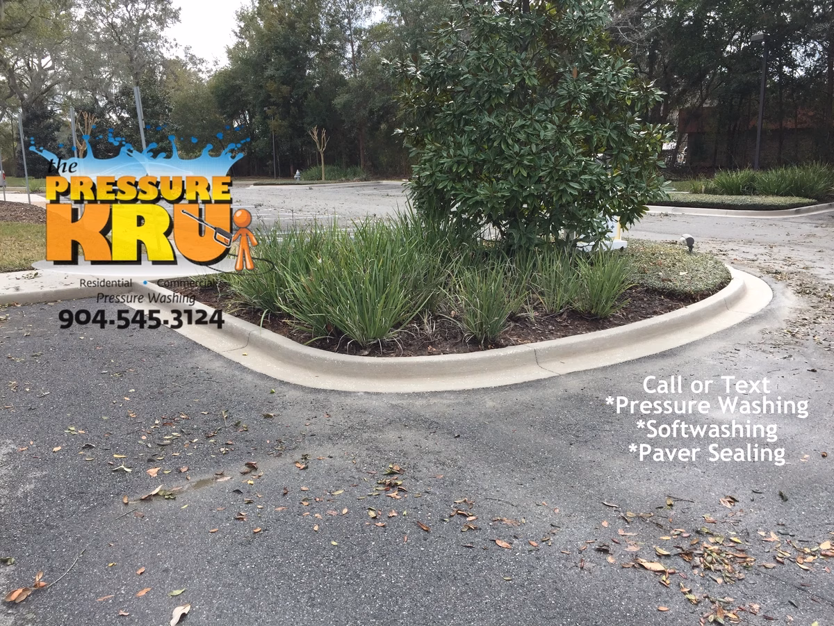 Dirty curb edge cleaning in Mill Creek Landing after