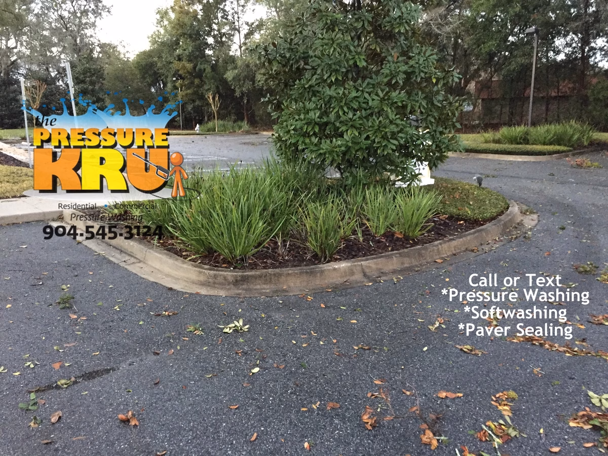 Dirty curb edge cleaning in Mill Creek Landing before