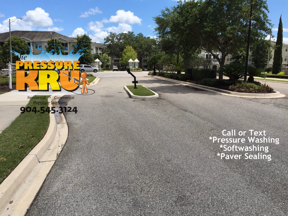 Curb cleaning after in St. Augustine, FL