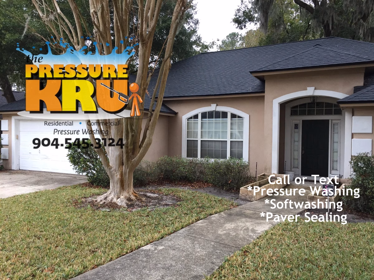 Transform dully dirty concrete into bright clean driveway in couple of hours in St. Augustine, FL. Just before starting.