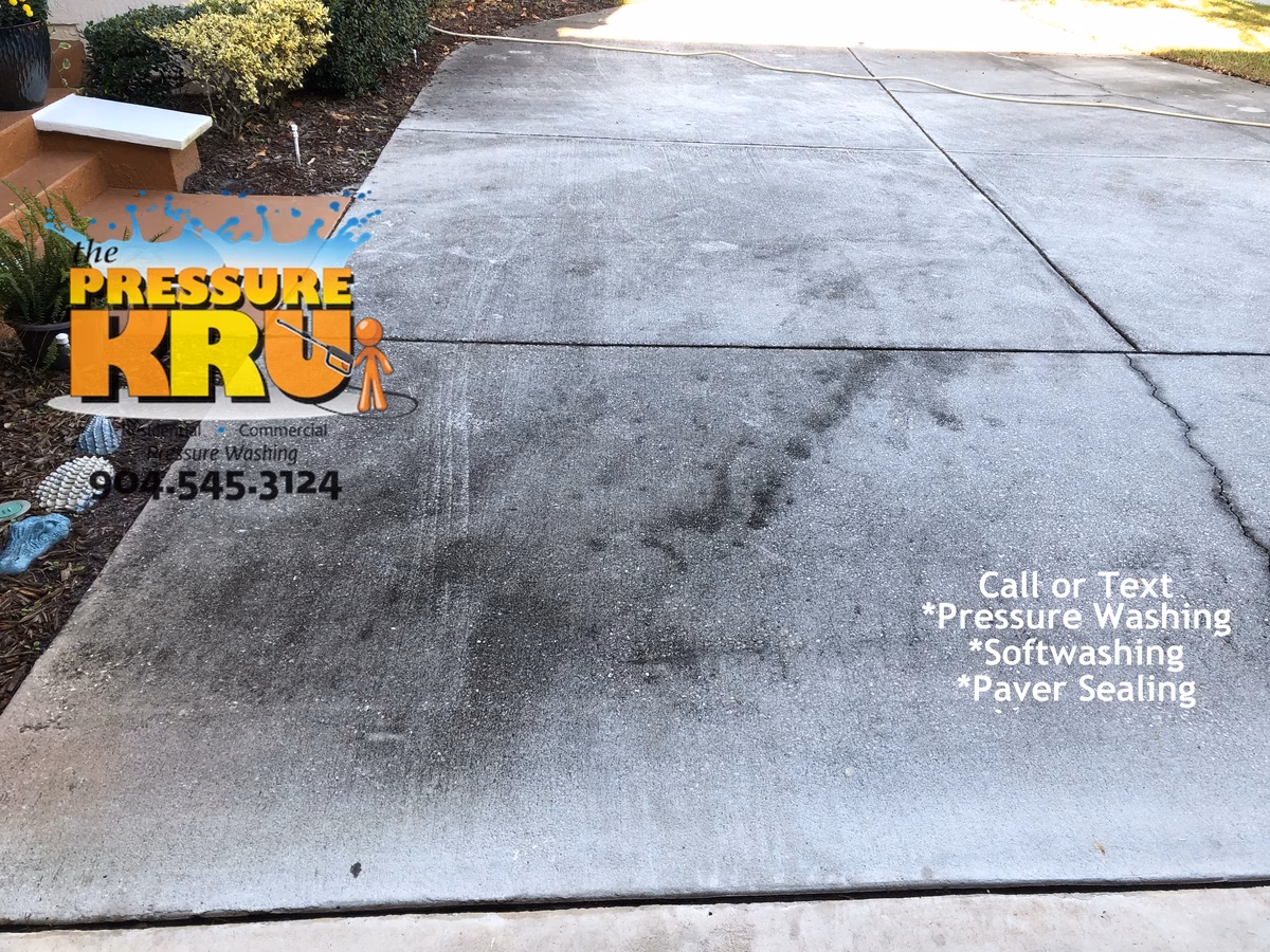 Certified driveway cleaning specialist before delivering fast results near St Johns FL.