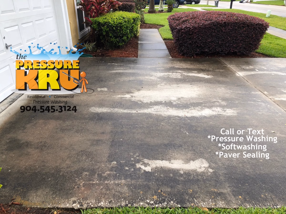 Before driveway pressure washing results in St. Augustine, FL