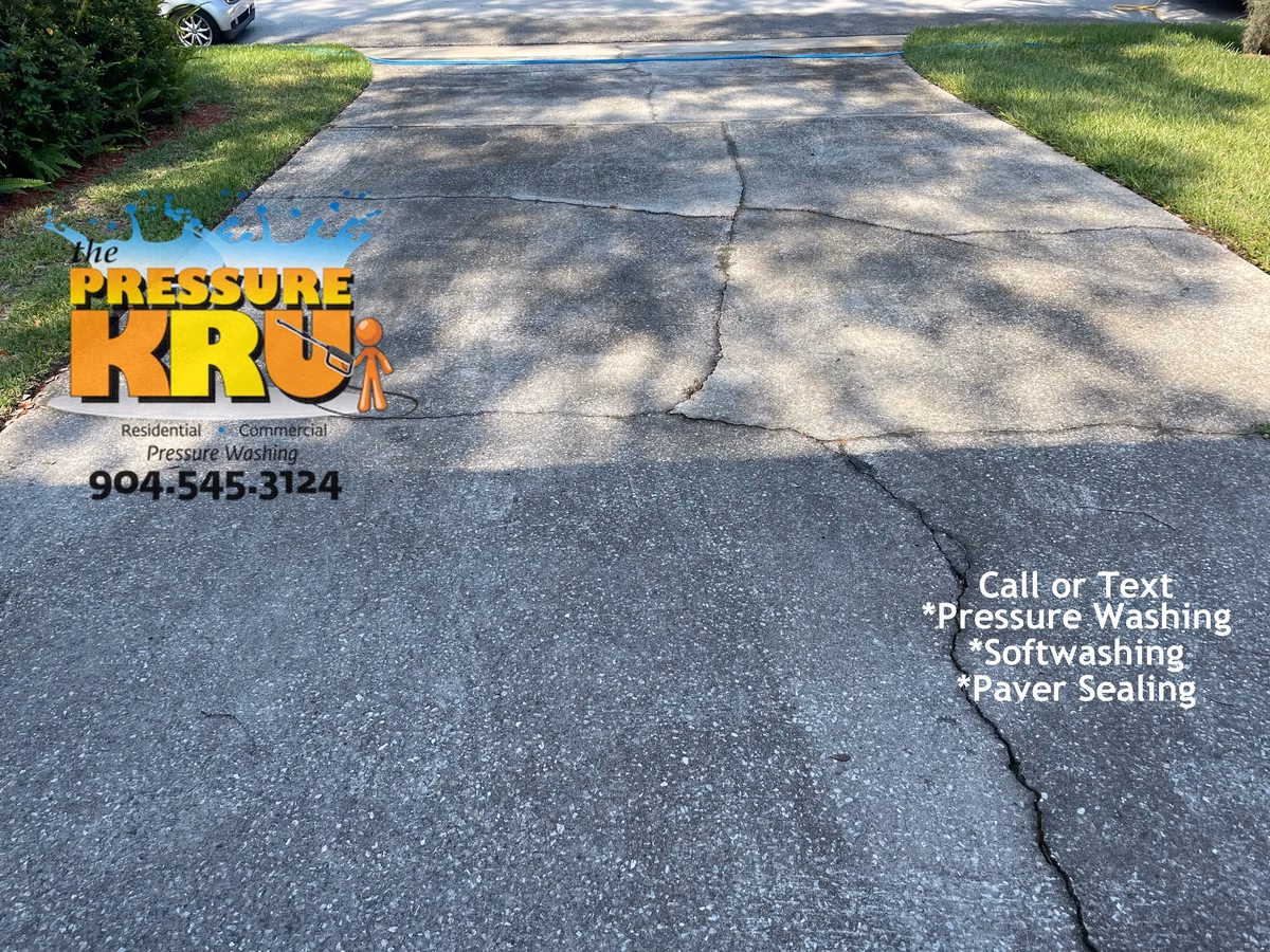Before driveway pressure washing results in St Johns, FL
