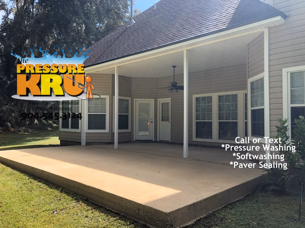 Local driveway and house wash cleaning company after restoring curb appeal in Nocatee, FL