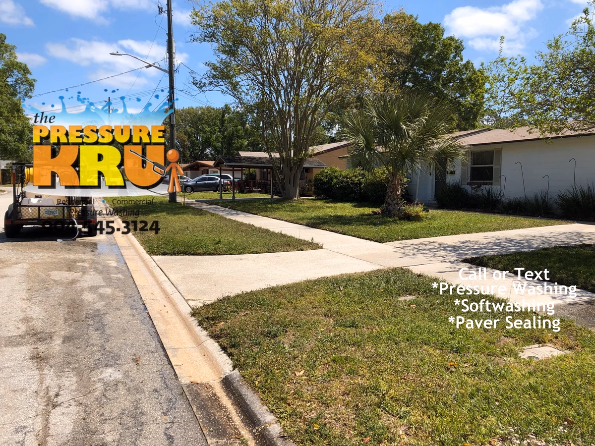 Driveway after cleaning in Saint Johns, FL ready to list home for sale.