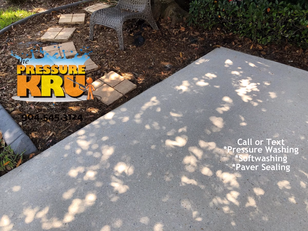After driveway pressure washing in St. Johns, FL.