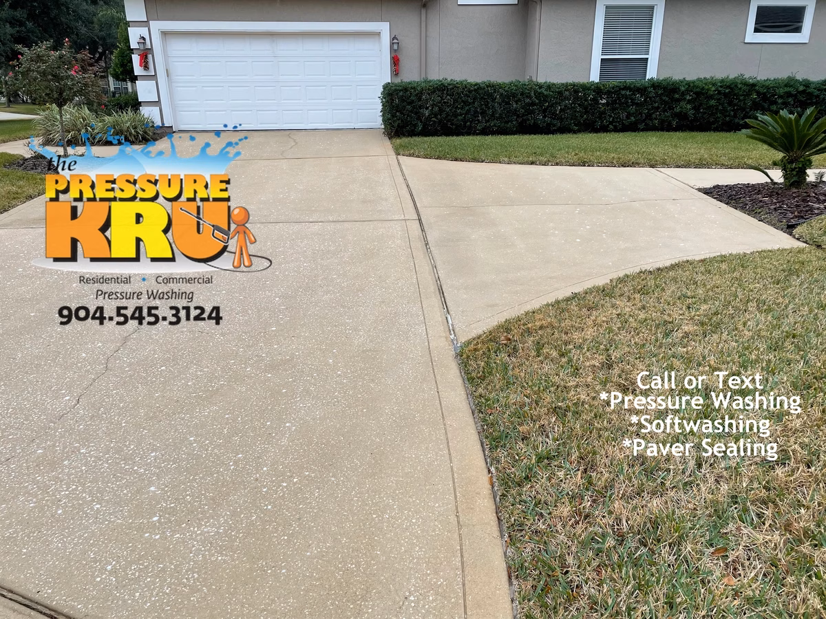 Concrete driveway cleaning in St. Augustine, FL 32092 after.