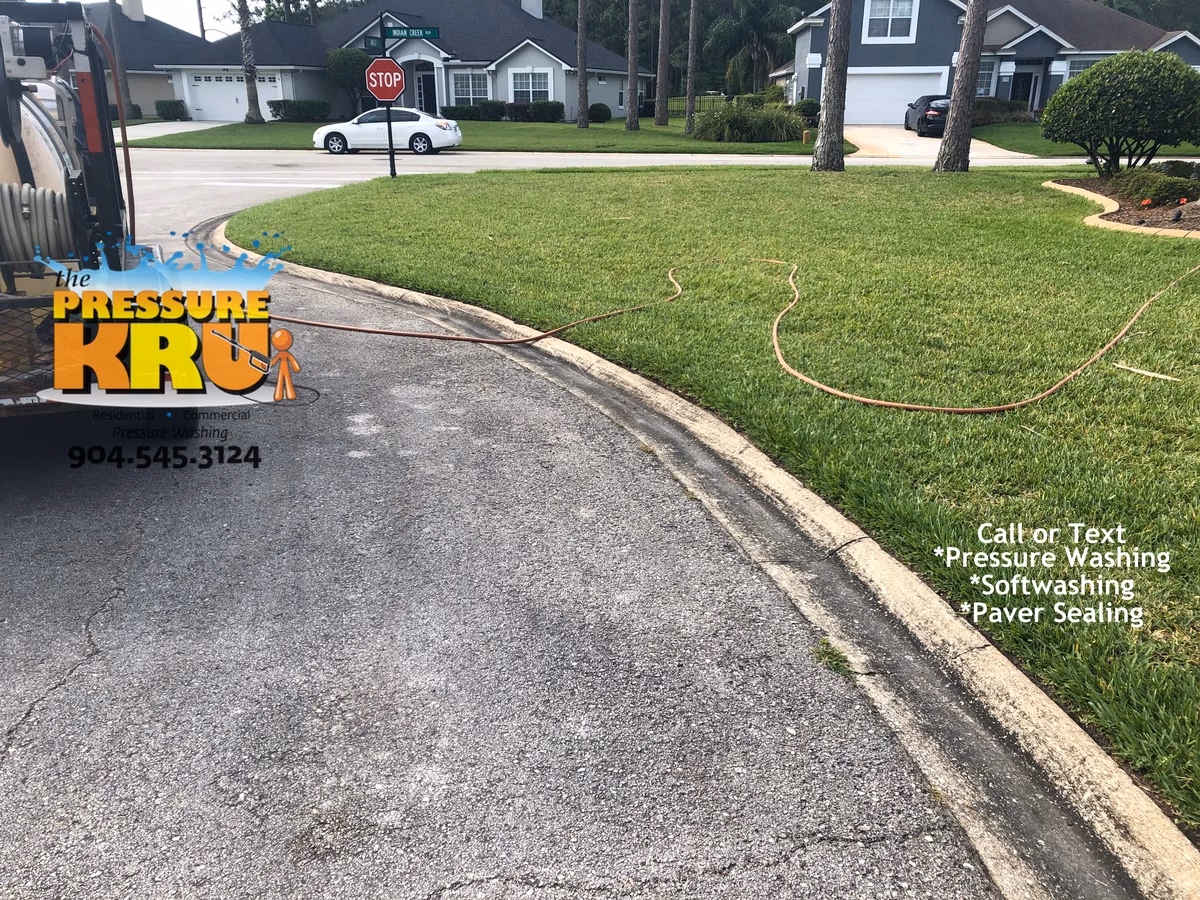 Concrete curb restoration in Saint Johns, FL before