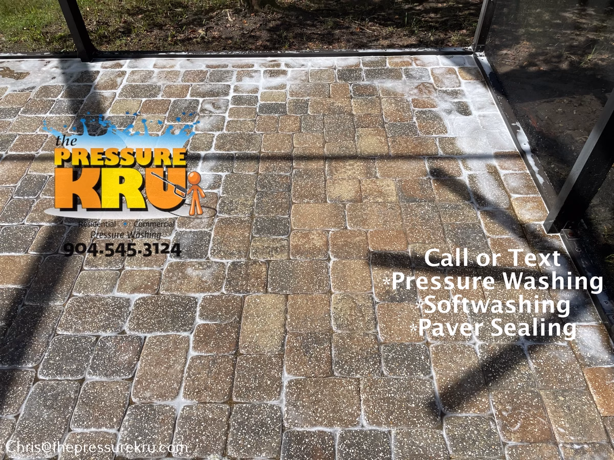 Clean paver patio in Oxford Estates after pressure washing