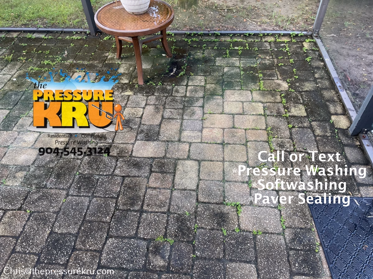 Clean paver patio in Oxford Estates before pressure washing