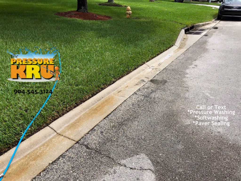 Curb brightening service in Julington Creek Plantation after