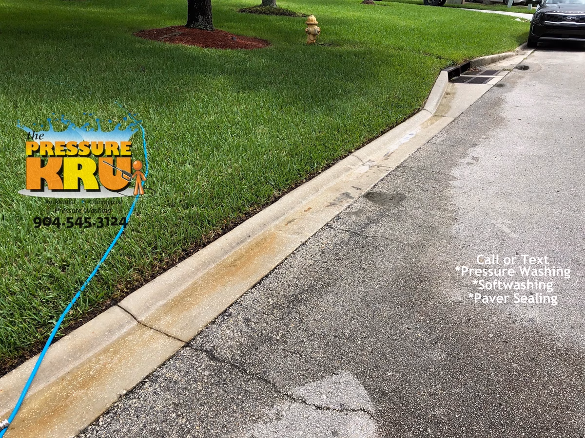 Curb brightening service in Julington Creek Plantation after