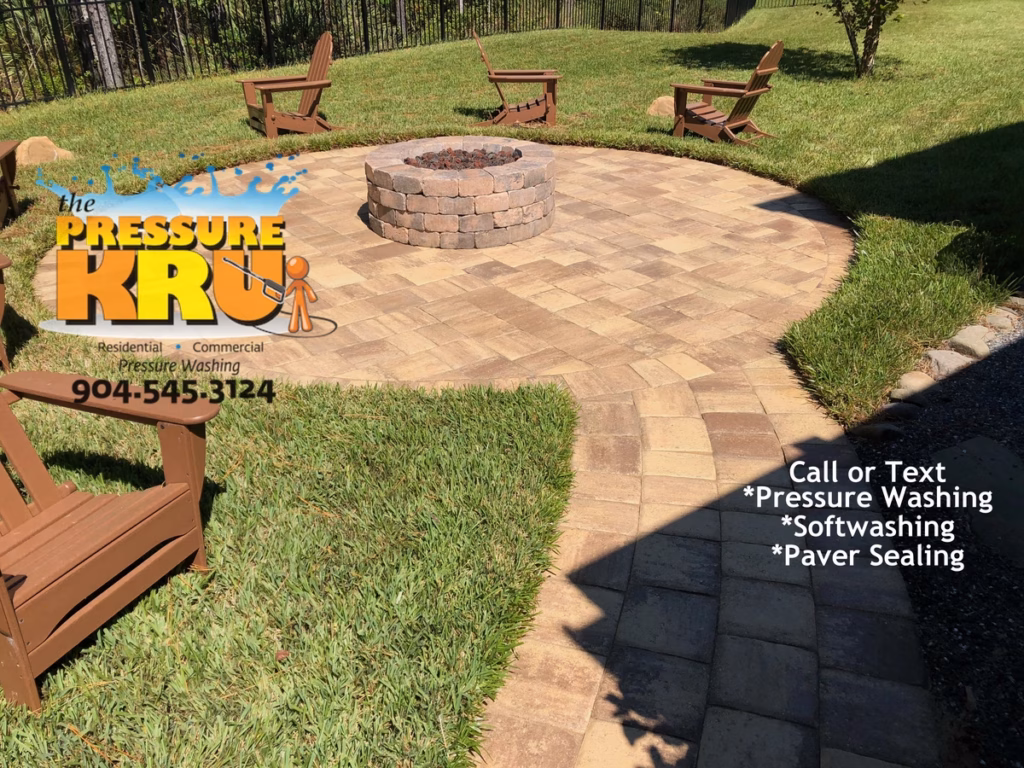 Rear paver patio no longer looking dull or faded. Home located in Julington lakes.