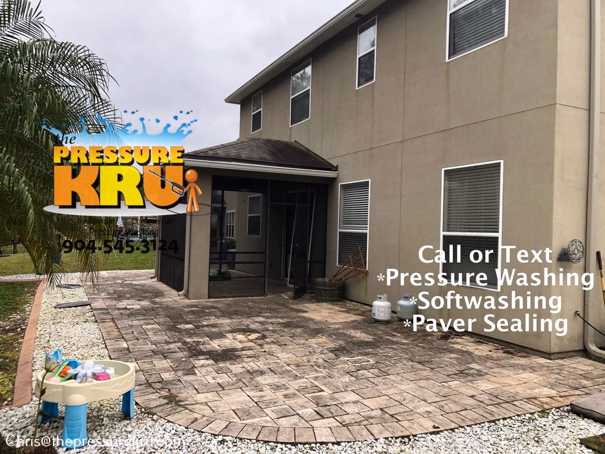 Expert paver patio pressure washing services in Ponte Vedra, FL before