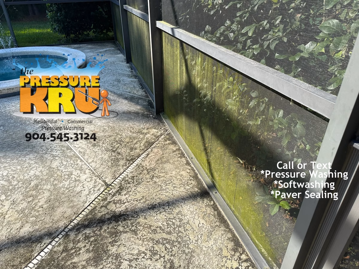Local soft pressure washing painted pool surfaces in Stone Creek before