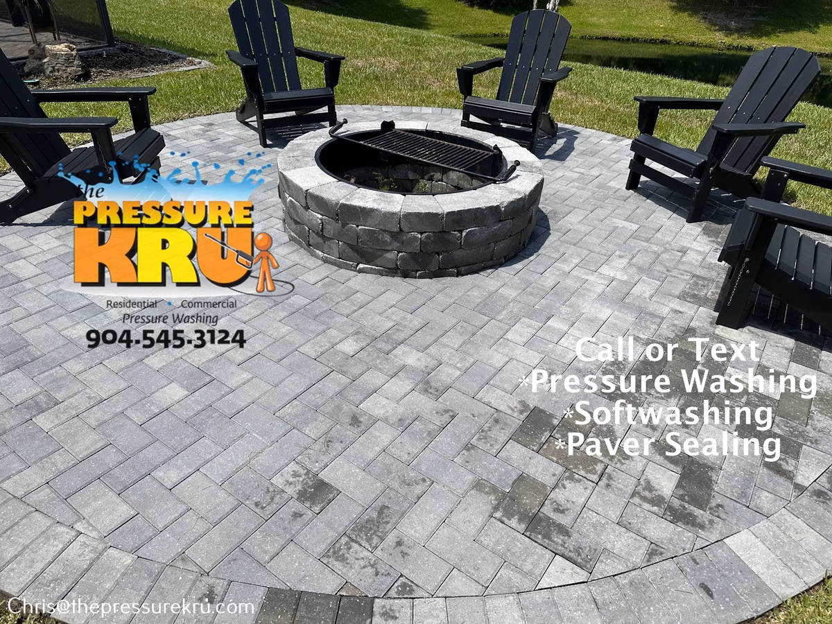 Patio paver pressure washing in St. Augustine, FL after.