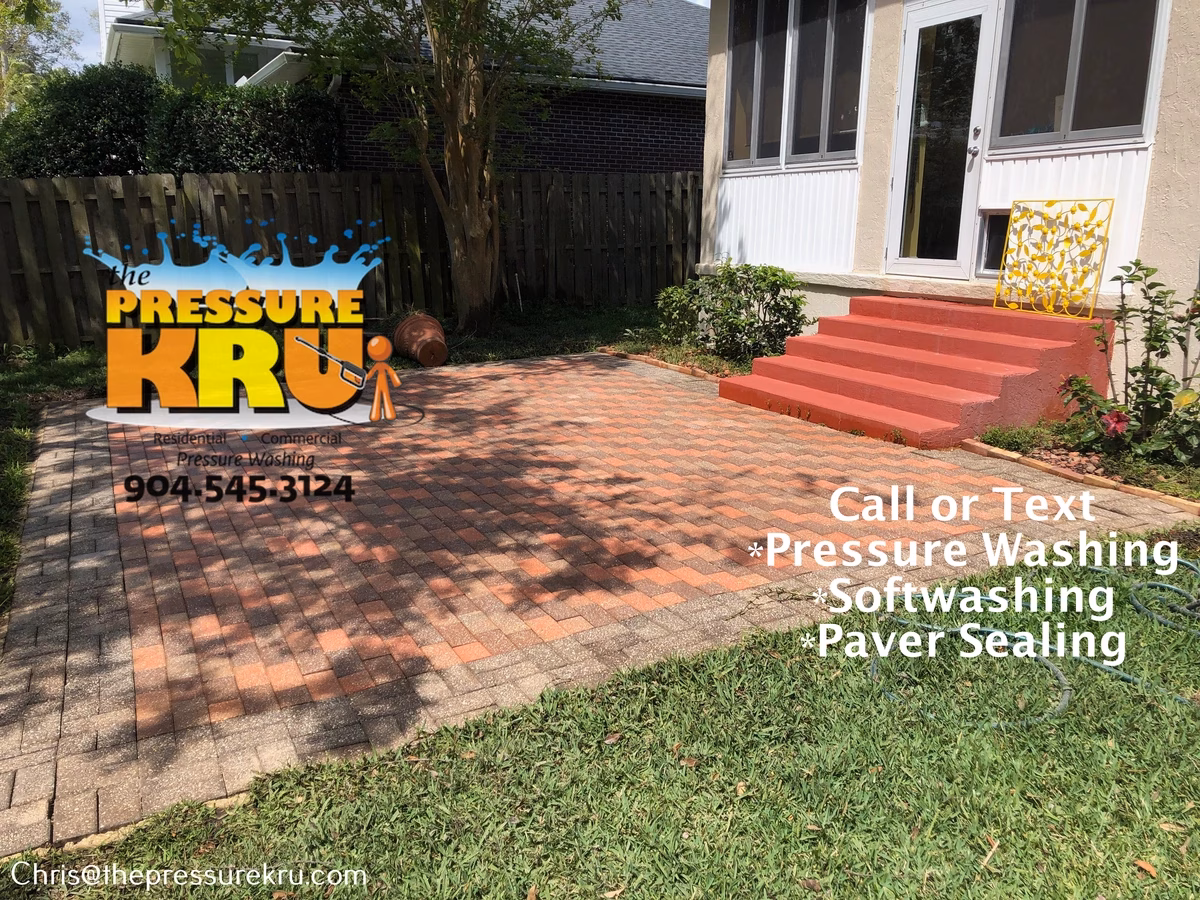 Professional paver patio cleaning in Durbin after.
