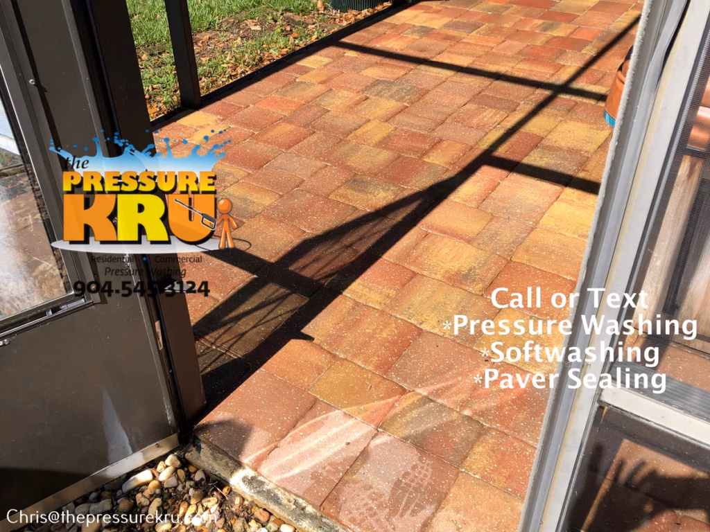 Professional paver patio pressure washing in Solano Woods after