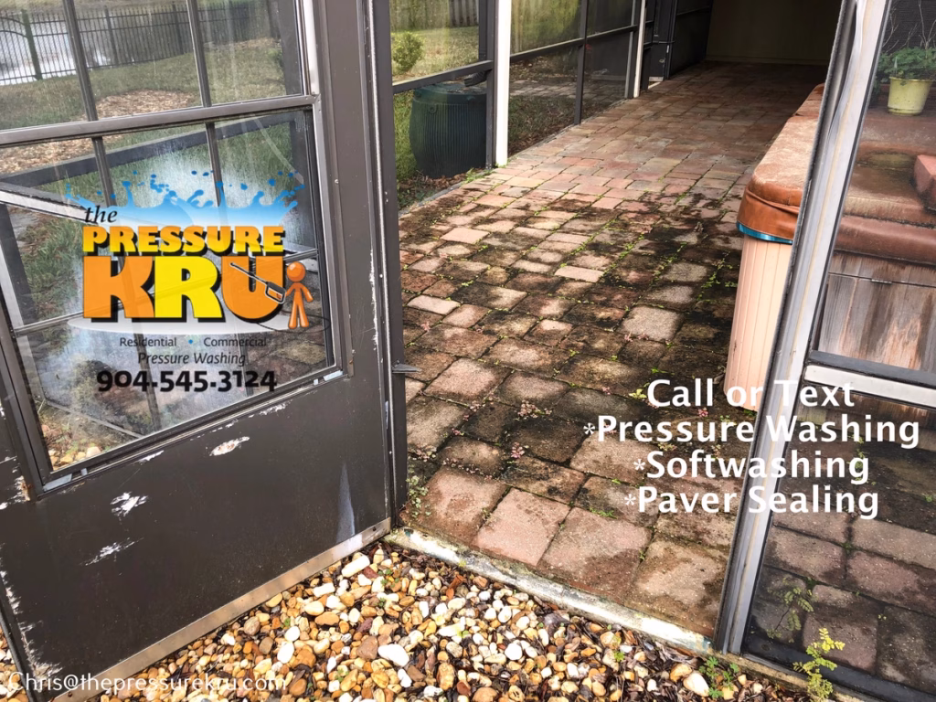 Professional paver patio pressure washing in Solano Woods before