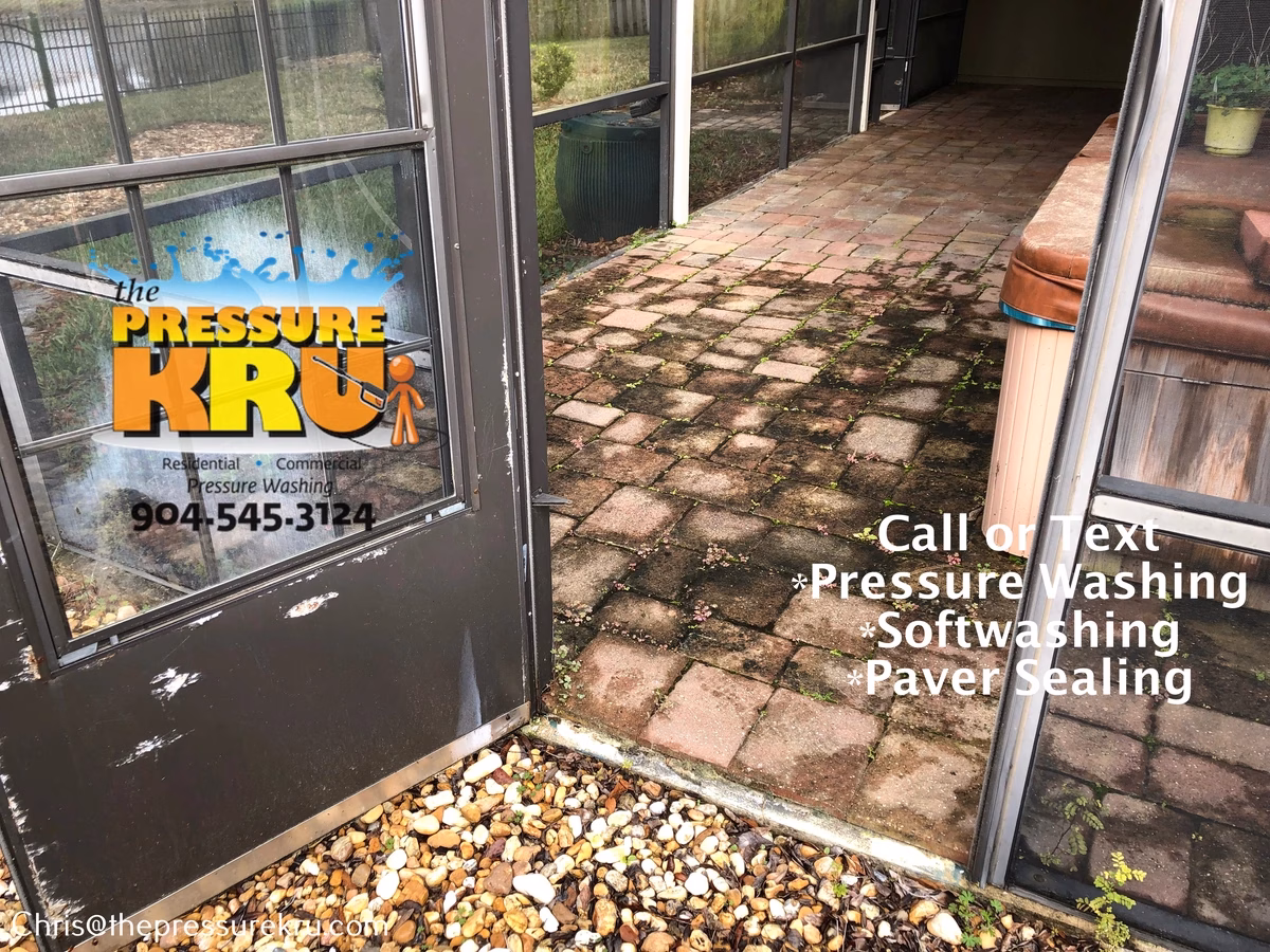 Professional paver patio pressure washing in Solano Woods before