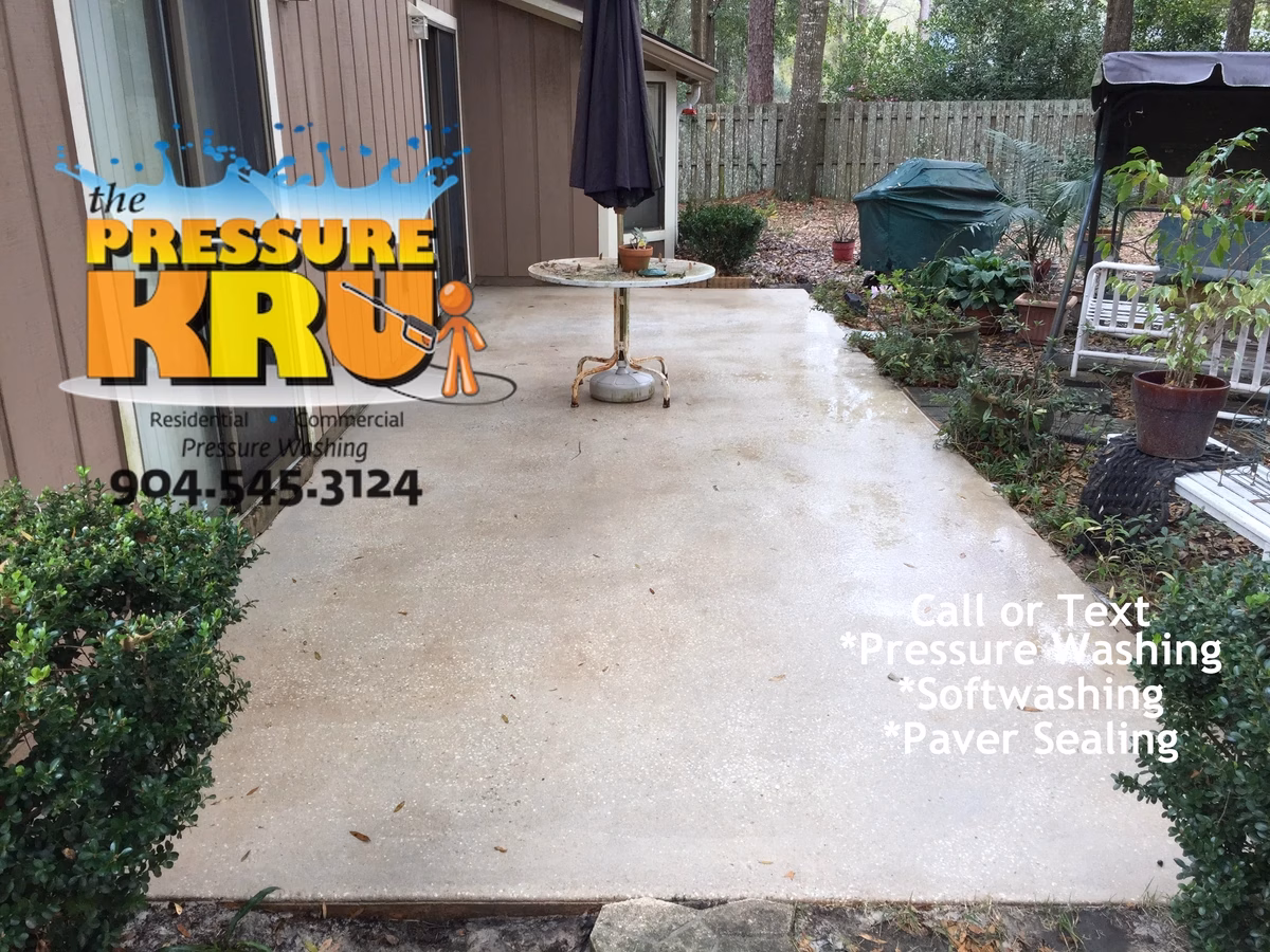 Patio cleaning service in St. Johns, FL. after hiring a professional.