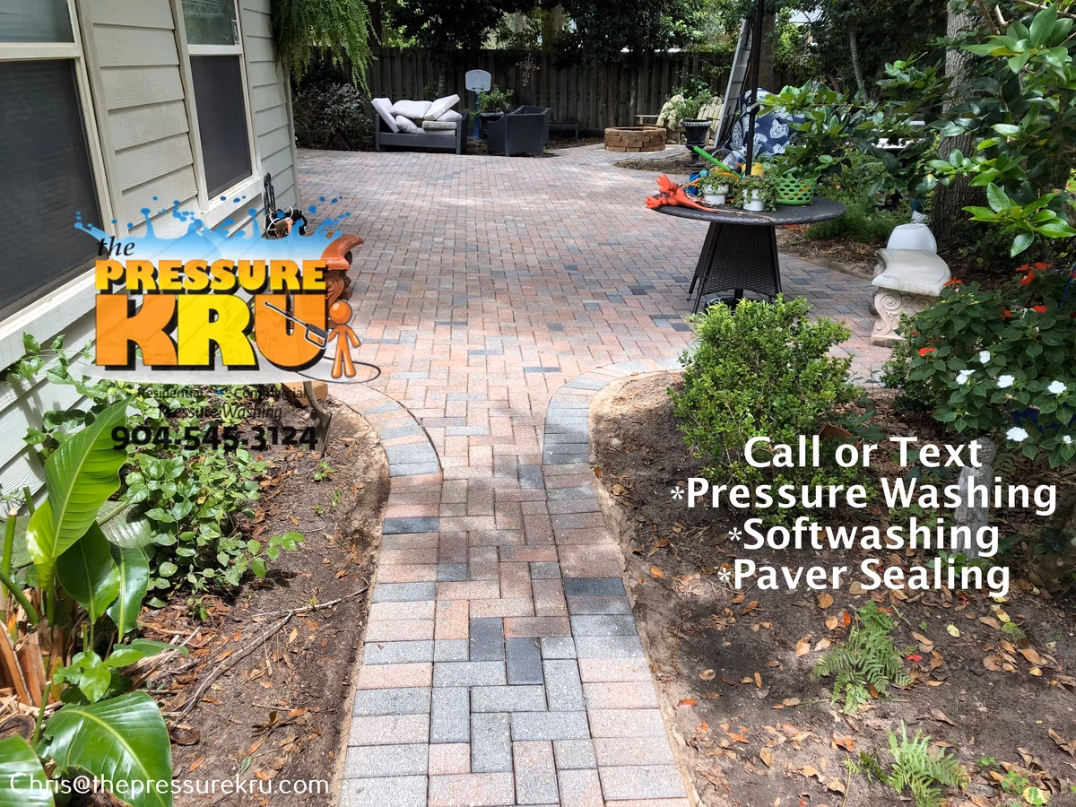 Professional paver patio cleaning in Durbin Park after