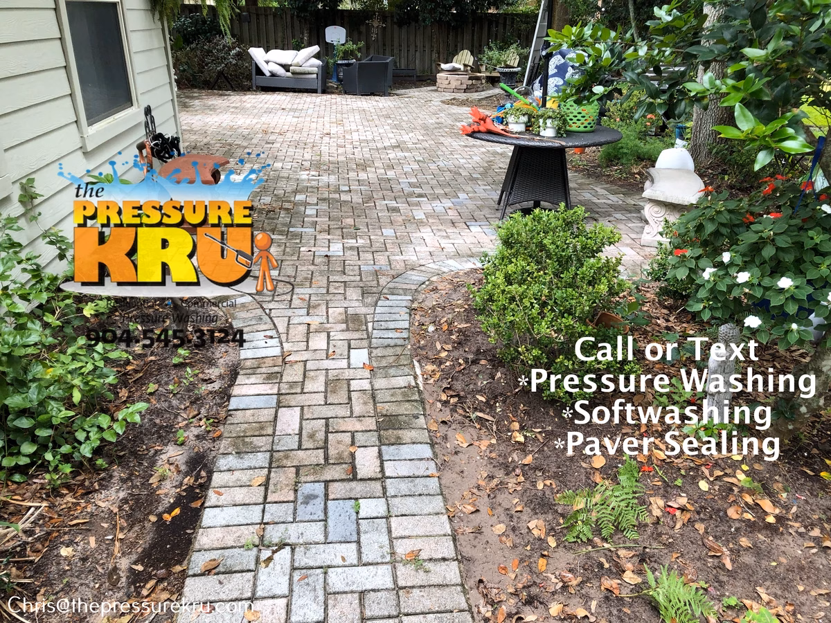 Professional paver patio cleaning in Durbin Park before