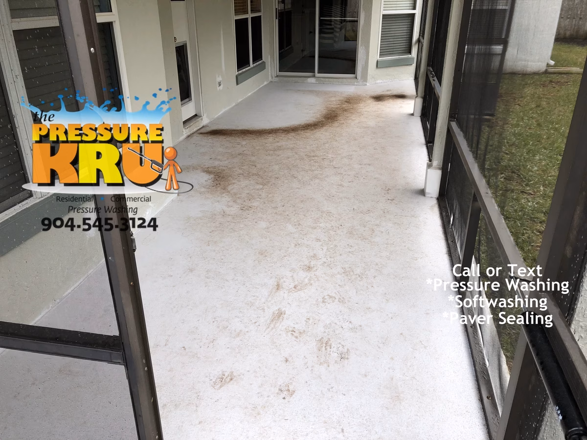 Best pressure washing for painted concrete patio in Julington Creek Plantation before