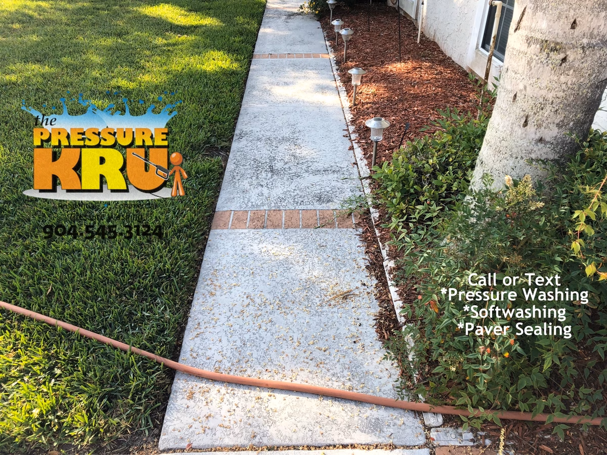 Local expert pressure washing painted sidewalk in Cimaronne before