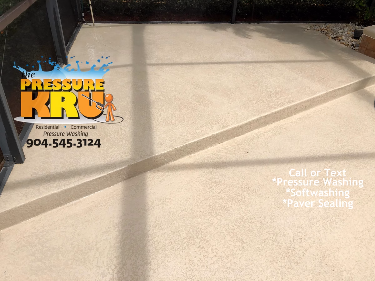 Painted swimming pool deck pressure cleaning near Nocatee, FL after