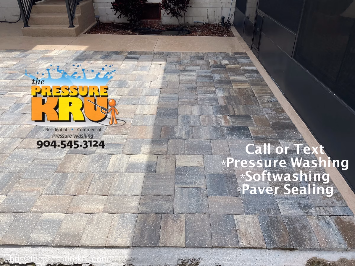 Mold and mildew removed from paver patio in Sawgrass after.