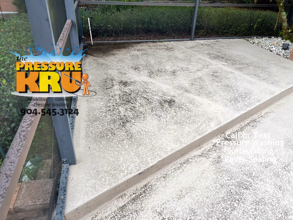 Professional soft wash for painted pool deck in Aberdeen South before