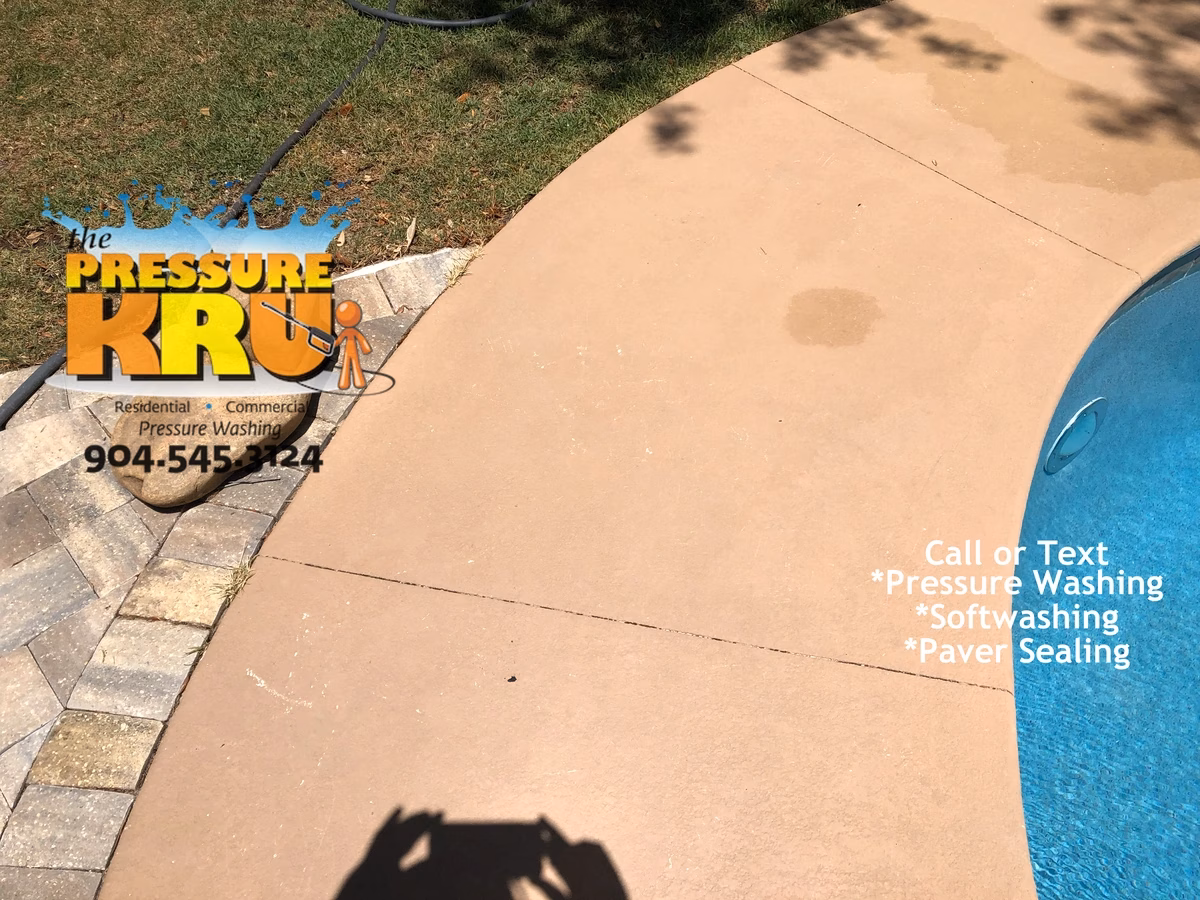 Affordable pressure washing painted pool decks in South Hampton after