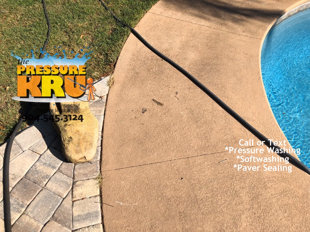 Affordable pressure washing painted pool decks in South Hampton before