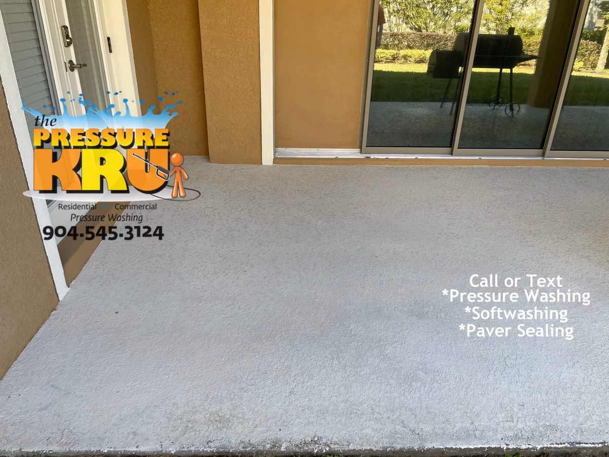 Painted concrete pool deck pressure wash in Aberdeen North after