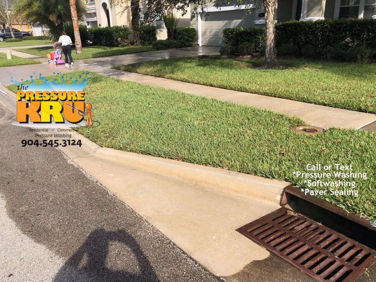 Residential curb cleaning in Durbin Crossing after