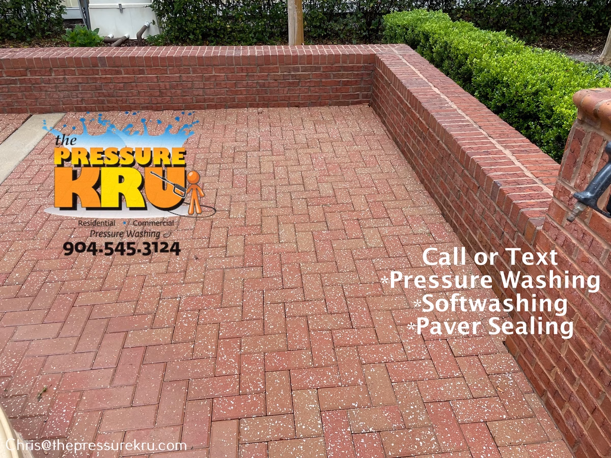 Professional paver patio cleaning in St. Johns, FL after.
