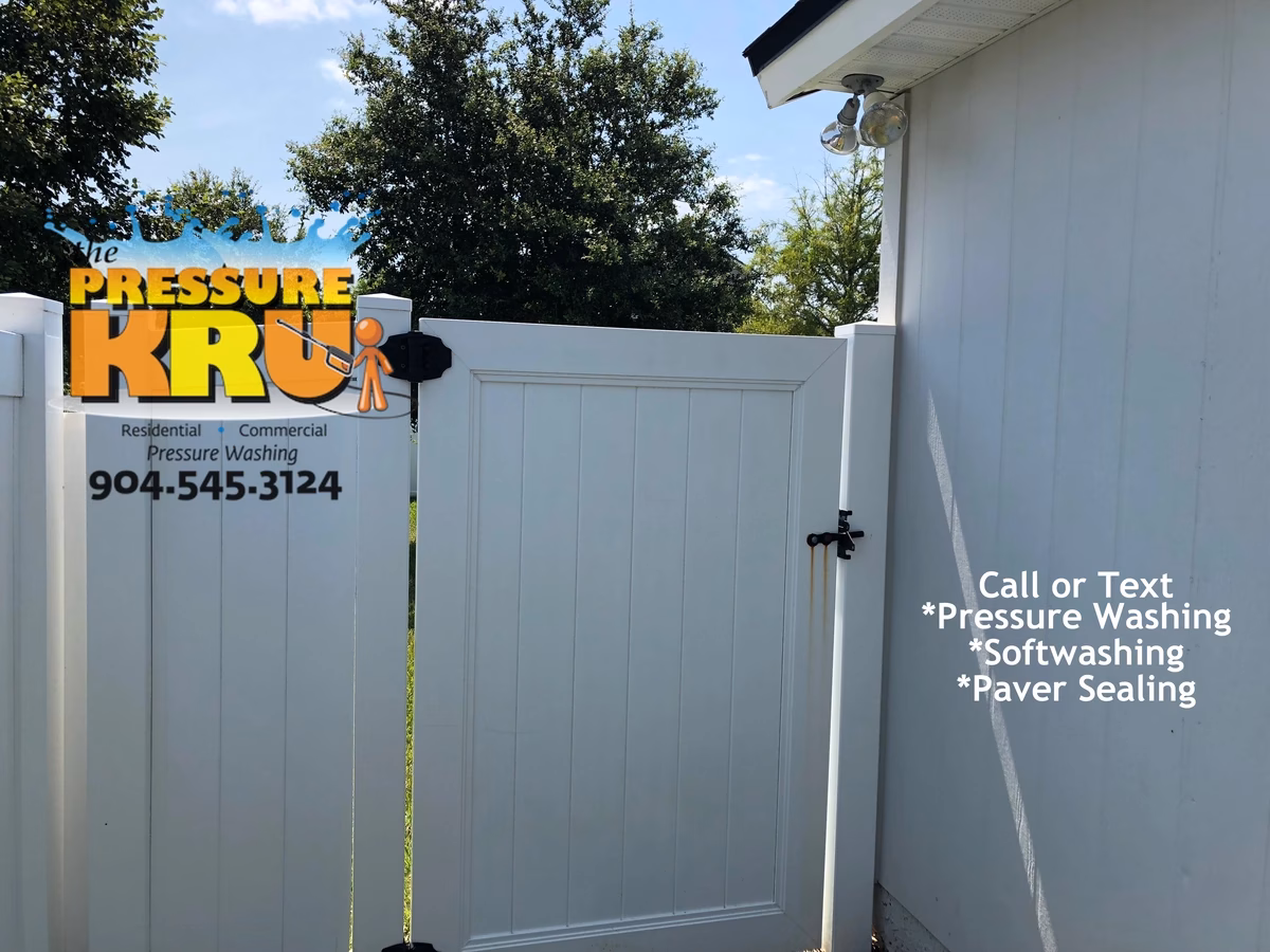 Vinyl fence cleaning in Lake Asbury after mold removal