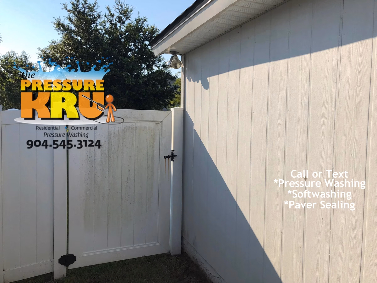 Vinyl fence cleaning in Lake Asbury before mold removal