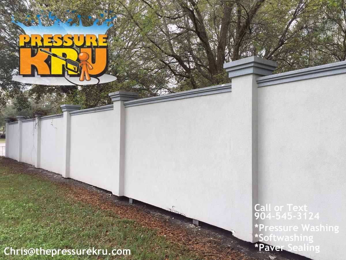 Stucco Fence Cleaning in Mandarin Jacksonville after removing black mold