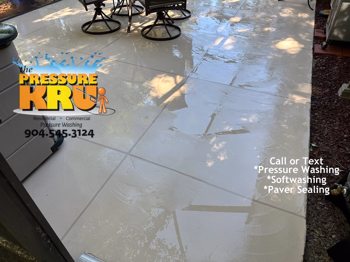 Pressure washing painted pool deck in Aberdeen after