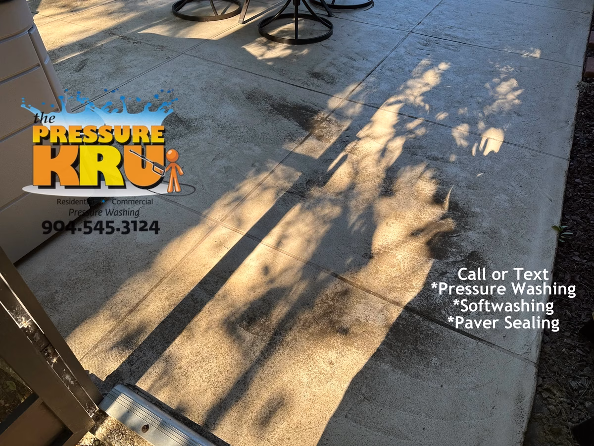 Pressure washing painted pool deck in Aberdeen before