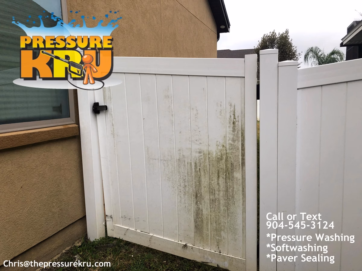 Vinyl fence cleaning in Durbin before softwashing